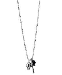 Fred Bennett Skull, Cross & Bead Pendant