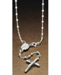 Sterling Silver Rosary Necklace