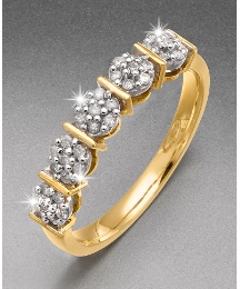 9 Carat Gold 1Ct Half Eternity Ring