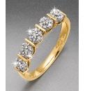 9 Carat Gold 1Ct Half Eternity Ring
