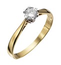 9ct Gold 1/4ct Diamond Solitaire Ring