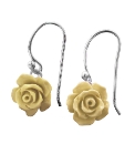 Sterling Silver Rose-Shaped Earrings