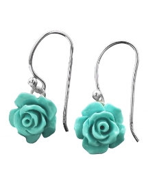 Sterling Silver Rose-Shaped Earrings