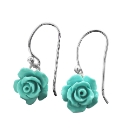 Sterling Silver Rose-Shaped Earrings