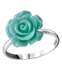 Sterling Silver Rose-Shaped Ring