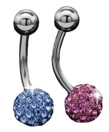 Stainless Steel & Crystal Body Bar Set