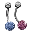 Stainless Steel & Crystal Body Bar Set