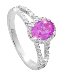 Sterling Silver Created Sapphire Ring