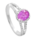 Sterling Silver Created Sapphire Ring