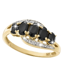 9ct Gold Sapphire & Diamond-Set Ring
