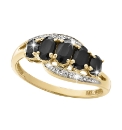 9ct Gold Sapphire & Diamond-Set Ring