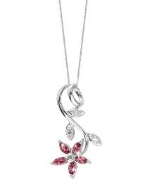 9ct White Gold Pink Tourmaline Pendant