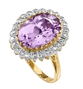 9 Carat Gold Amethyst & Diamond-Set Ring