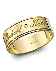 Gents 9ct Gold Personalised Wedding Band