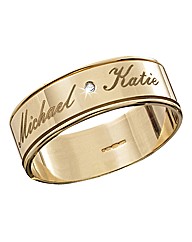 Gents 9ct Gold Personalised Wedding Band
