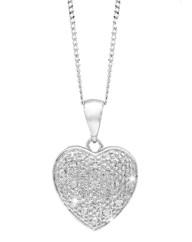 9ct White Gold Diamond-Set Heart Pendant