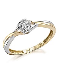 9 Carat White & Yellow Gold Ring