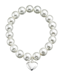 Sterling Silver & Pearl Stretch Bracelet