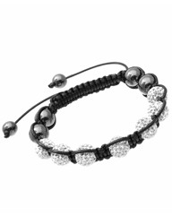 White Crystal Bead Bracelet