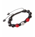 Red & White Crystal Bead Bracelet