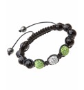 Green & White Crystal Bead Bracelet