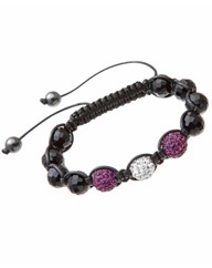 Purple & White Crystal Bead Bracelet