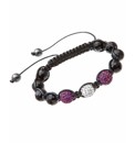 Purple & White Crystal Bead Bracelet