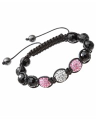 Pink & White Crystal Bead Bracelet