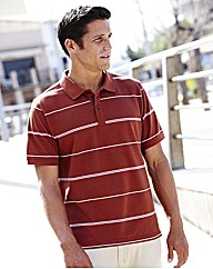 Short Sleeve Stripe Polo Shirt Long