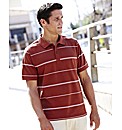 Short Sleeve Stripe Polo Shirt Long