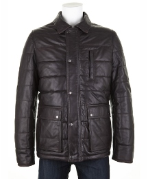 Woodland Leather Puffa Coat