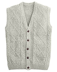 Premier Man Aran Button Waistcoat