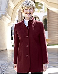 3/4 Length Coat With Seaming Detail
