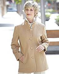 3/4 Length Coat With Seaming Detail