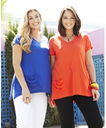 Pack of 2 Long V Neck T-Shirts