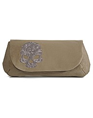 Spencer Ogg Tan Skull Clutch Bag
