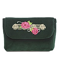 Spencer Ogg Velvet Rose Clutch Bag
