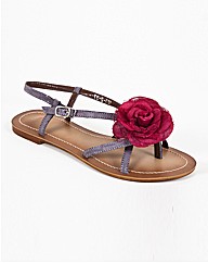 Strawberry Lace Flower Flat Sandals