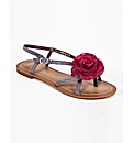 Strawberry Lace Flower Flat Sandals