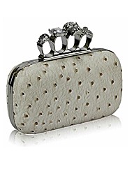 Petal Dolls Ostrich Skin Clutch Bag