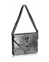 Petal Dolls Silver Skull Clutch Bag