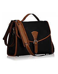 Petal Dolls Black Flapover Satchel Bag