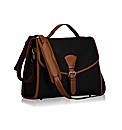 Petal Dolls Black Flapover Satchel Bag