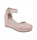 Strawberry Closed Toe Ankle Bar Wedges