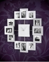 Silver 12 Window Collage Clock Frame