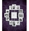 Silver 12 Window Collage Clock Frame