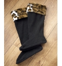 Fleecy Welly Warmers With Faux Fur Trim