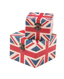 Set Of 2 Union Flag Trinket Boxes