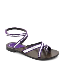 Cafe Noir Purple Silver Sandals