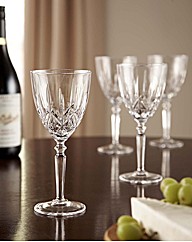 Set of 4 Crystal Wine Glasses